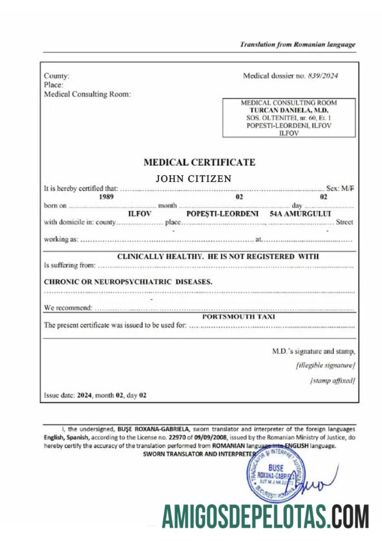 Rumania medis sertifikat makering