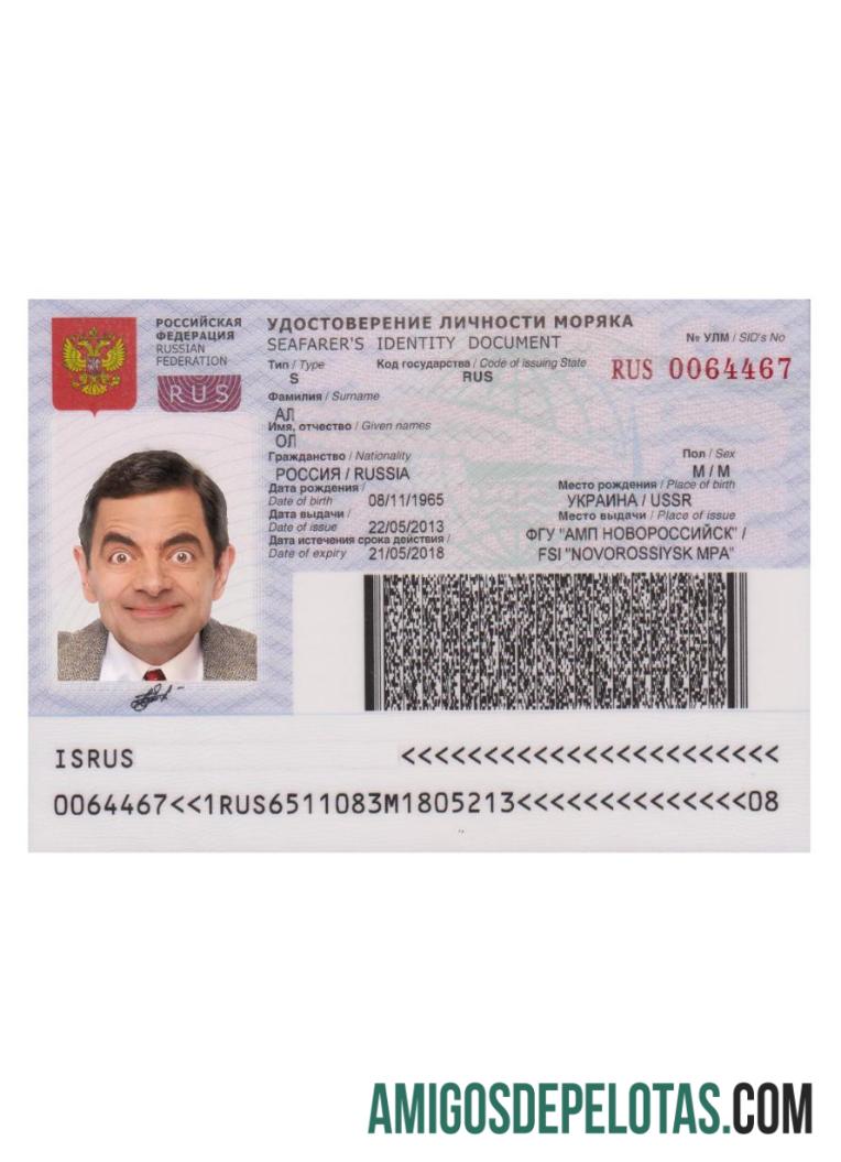 Rusia seafarers Kartu Identitas Dokumen makering
