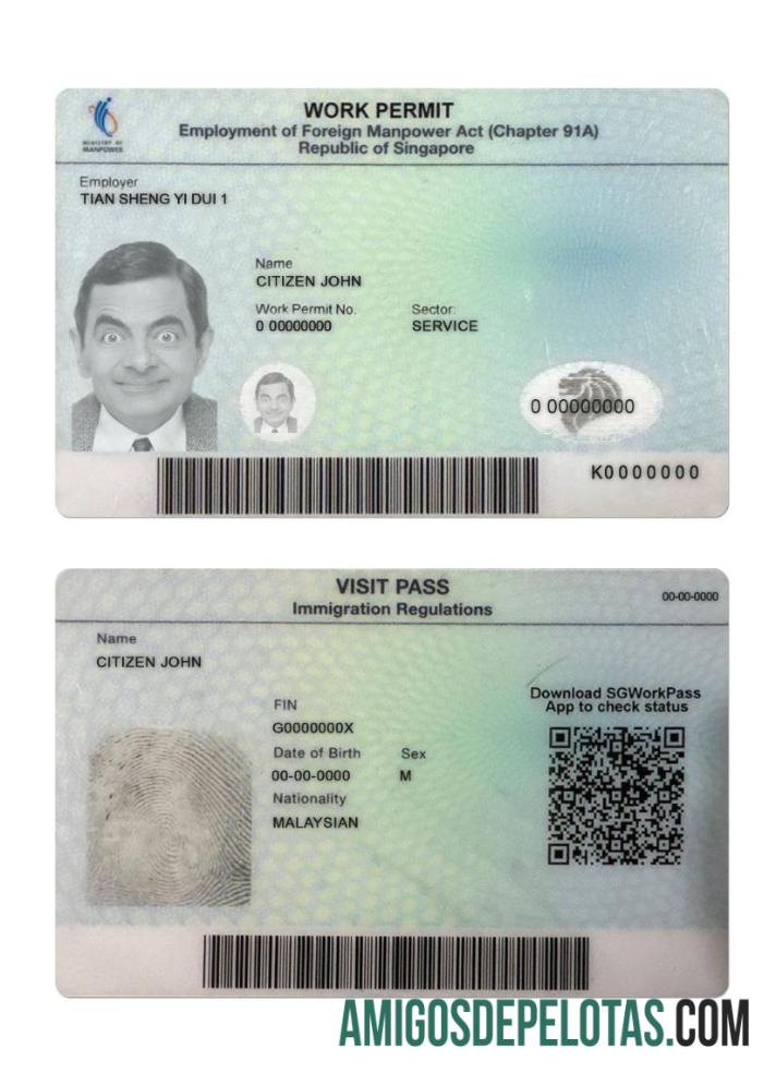 Singapura kerja izin sampel