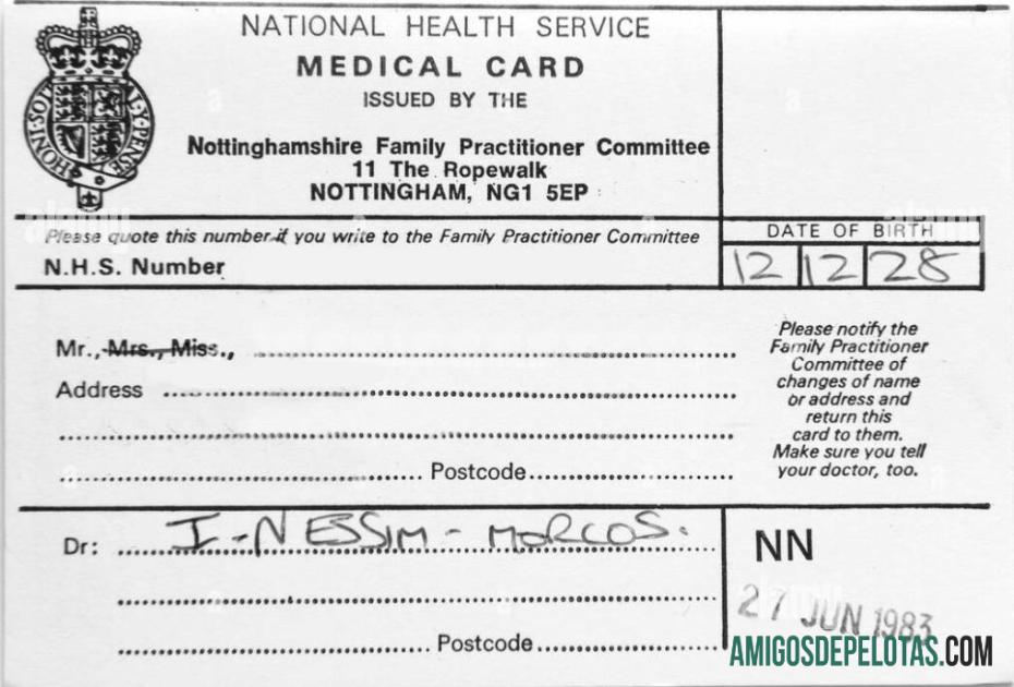 Inggris Nottinghamshire family practitioner committee medis kartu sampel