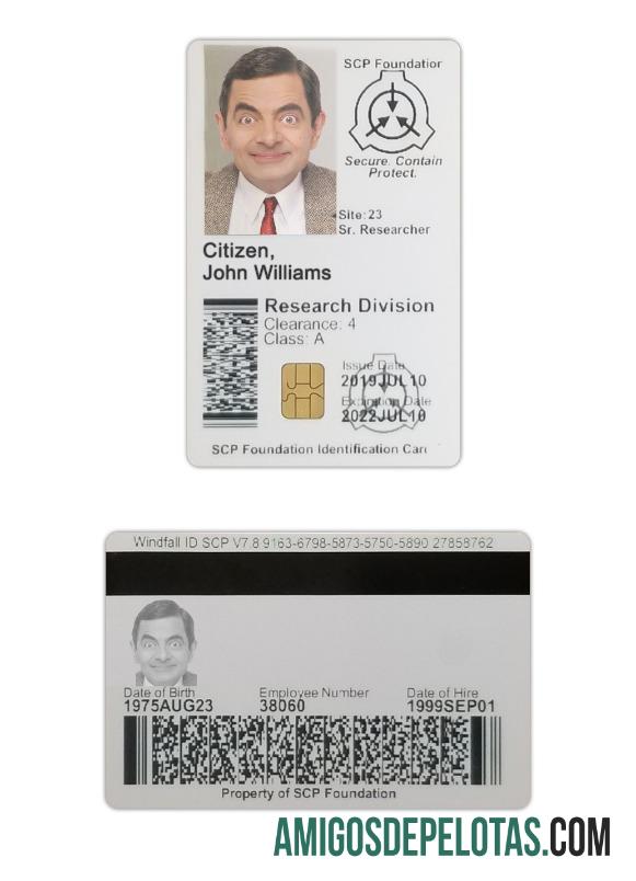 AS SCP Kartu Identitas templat
