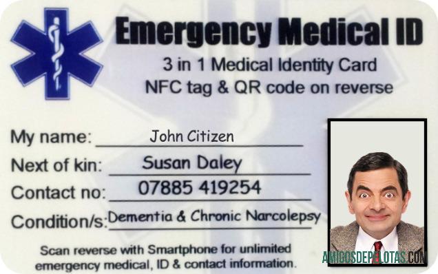 AS emergency medis Kartu Identitas sampel