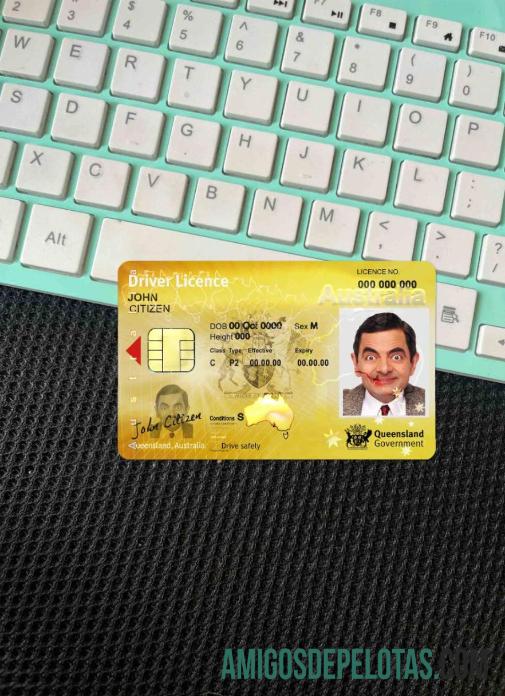 Australia Queensland state mengemudi licence tampilan foto depan makering