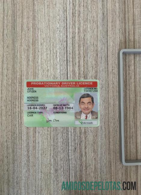 Australia Victoria state probationary Surat Izin Mengemudi tampilan foto depan desain