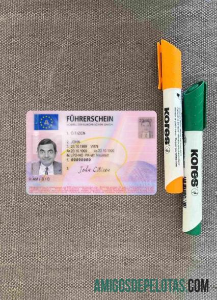 Austria Surat Izin Mengemudi 2013 sekarang tampilan foto depan desain
