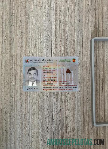 Bangladesh Non Profesional Motor Surat Izin Mengemudi tampilan foto depan templat