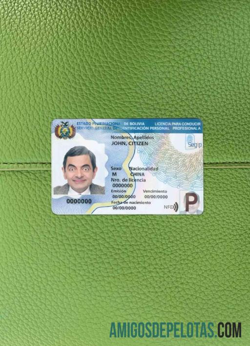 Berkualitas Bolivia Surat Izin Mengemudi templat (2017 ΓÇô sekarang) tampilan foto depan