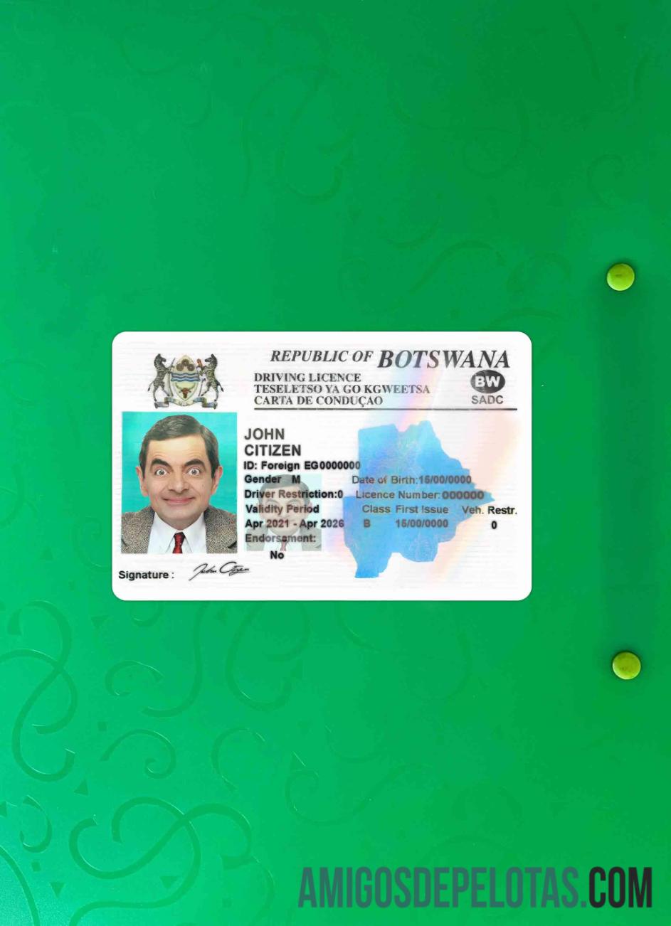 Botswana dl tampilan foto depan sampel