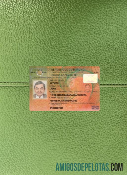 Burundi Surat Izin Mengemudi tampilan foto depan sampel