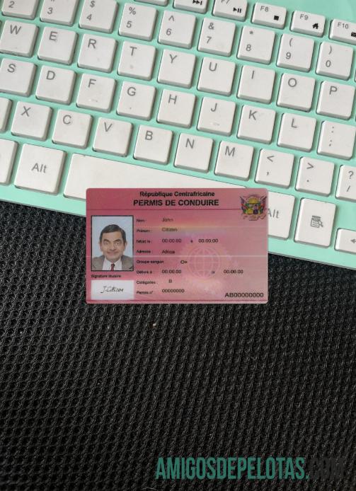 Central African Surat Izin Mengemudi tampilan foto depan sampel