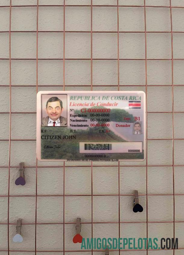 Kosta Rika DL tampilan foto depan desain
