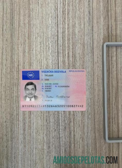 Kroasia Surat Izin Mengemudi 2017 sekarang tampilan foto depan sampel