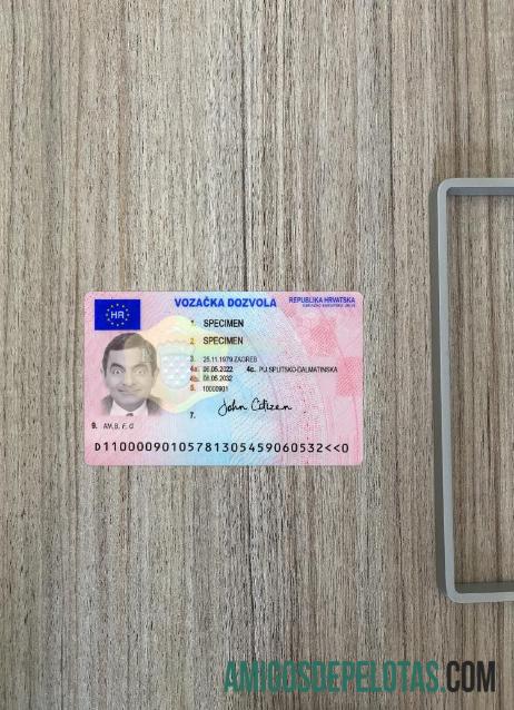 Kroasia Surat Izin Mengemudi 2022 prsesent tampilan foto depan pratinjau