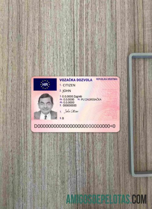 Kroasia Surat Izin Mengemudi tampilan foto depan makering