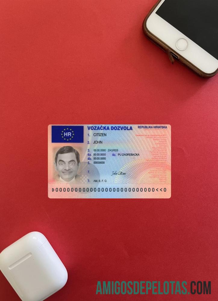 Kroasia Surat Izin Mengemudi versi 2 tampilan foto depan desain