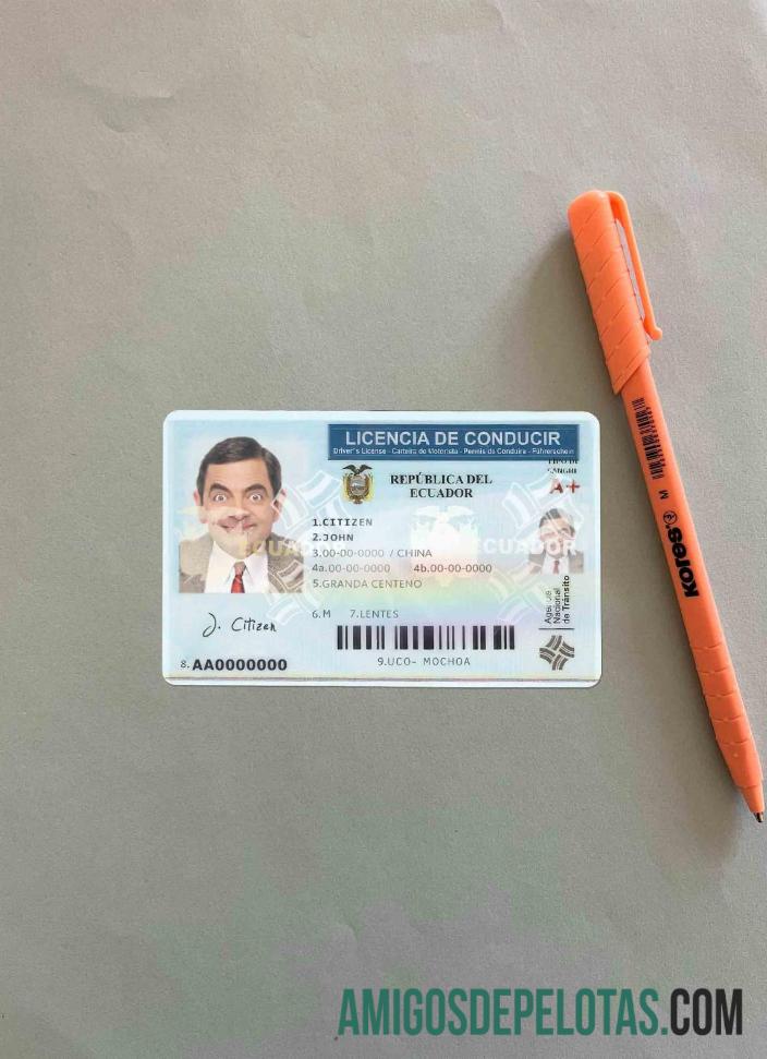 Ekuador DL tampilan foto depan sampel