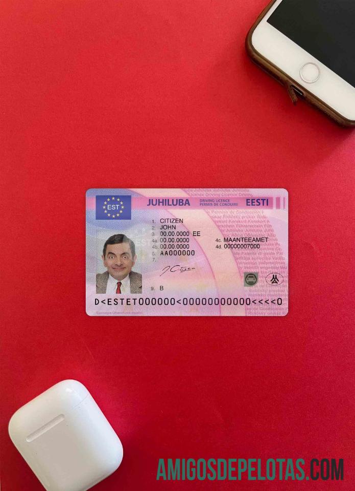 Estonia Surat Izin Mengemudi tampilan foto depan pratinjau