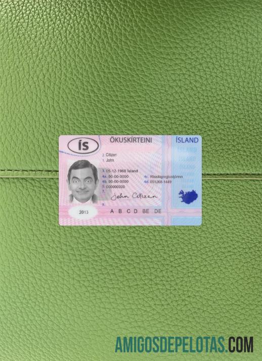 Islandia Surat Izin Mengemudi 2013 sekarang tampilan foto depan desain