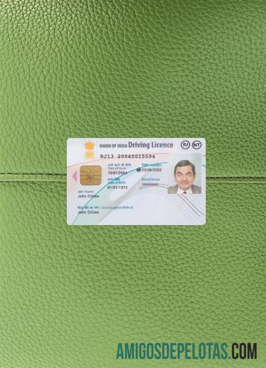 India serikat Surat Izin Mengemudi Baru versi tampilan foto depan sampel