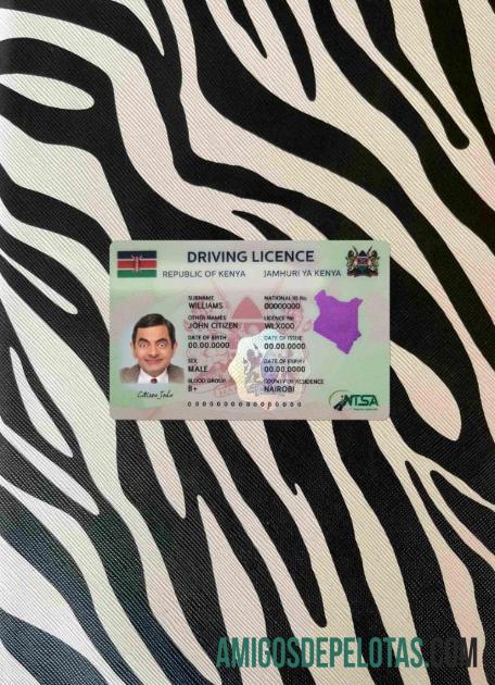 Kenya Surat Izin Mengemudi tampilan foto depan makering