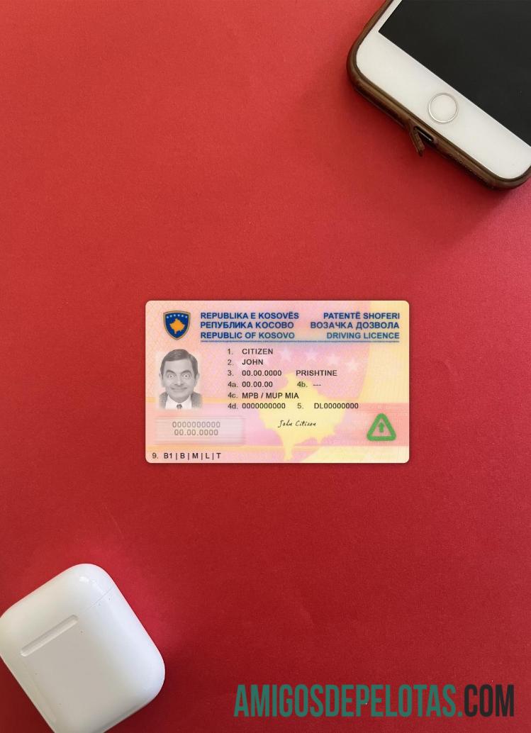 Kosovo Surat Izin Mengemudi tampilan foto depan makering