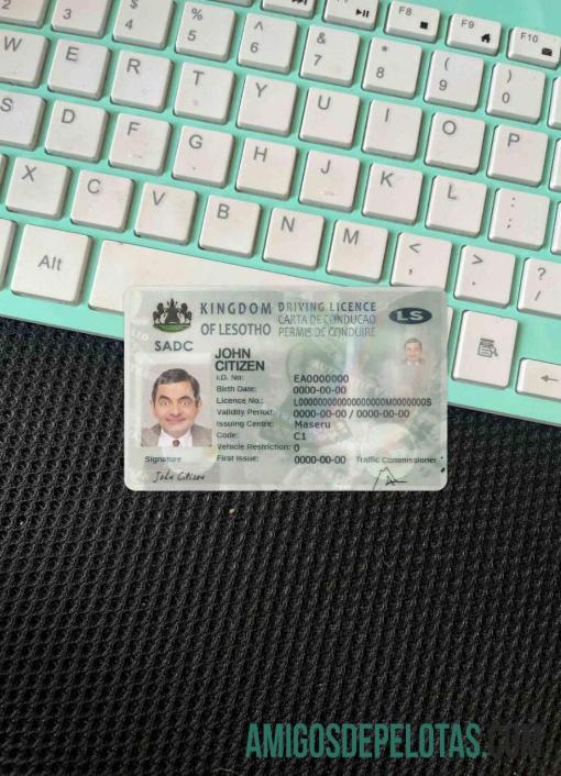 Lesotho Surat Izin Mengemudi tampilan foto depan desain