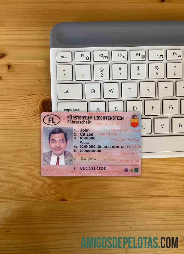 Liechtenstein Surat Izin Mengemudi tampilan foto depan makering