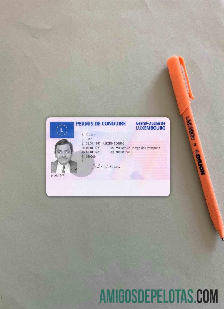 Luksemburg Surat Izin Mengemudi tampilan foto depan desain