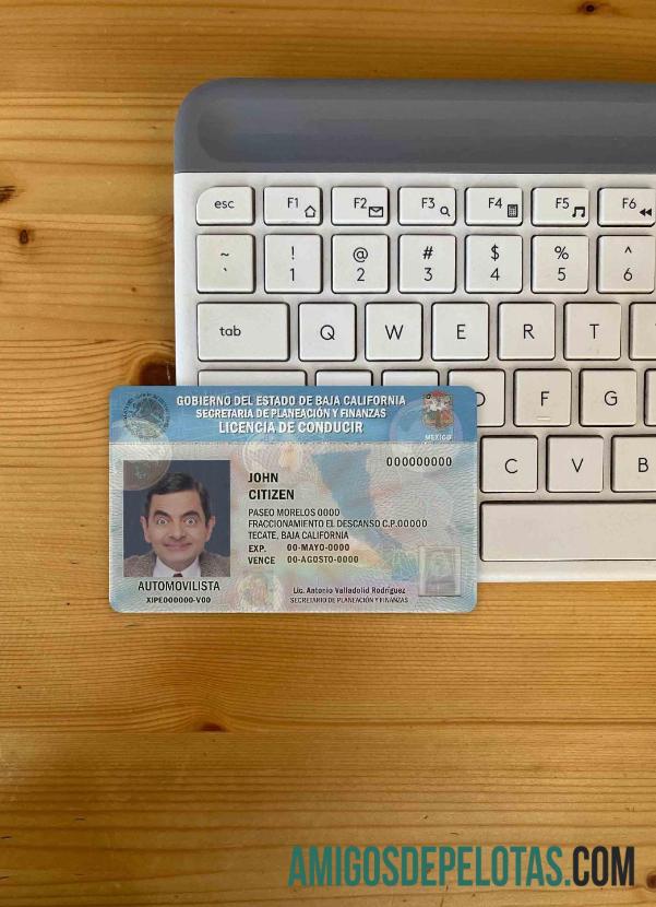 Meksiko Baja California Surat Izin Mengemudi tampilan foto depan makering