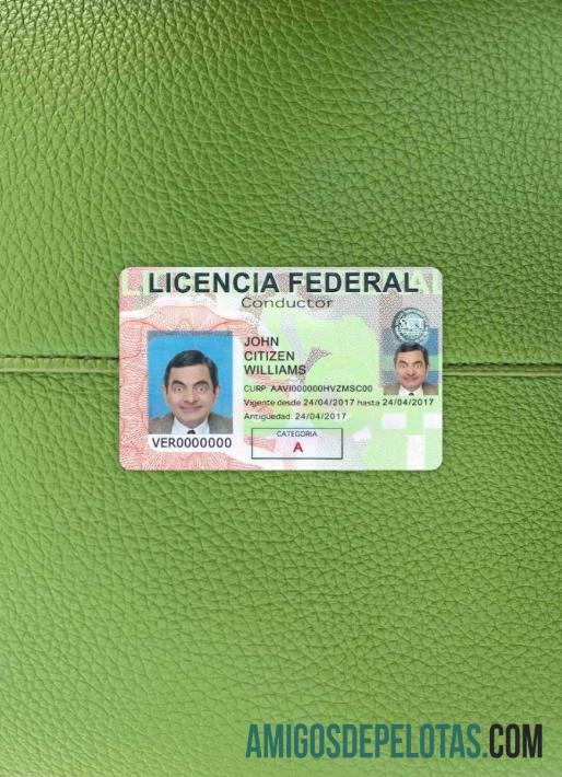 Meksiko Surat Izin Mengemudi tampilan foto depan makering