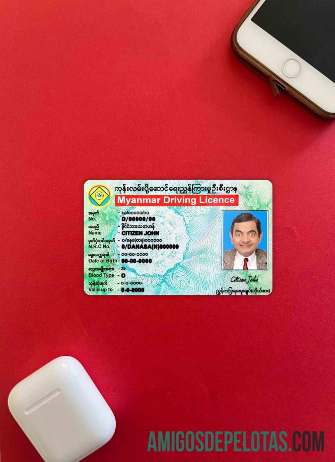 Myanmar DL tampilan foto depan sampel