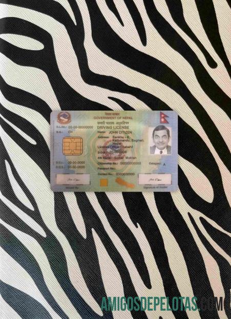 Nepal Surat Izin Mengemudi versi 2 tampilan foto depan sampel