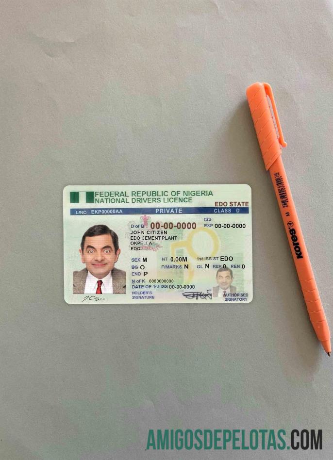 Nigeria DL tampilan foto depan sampel