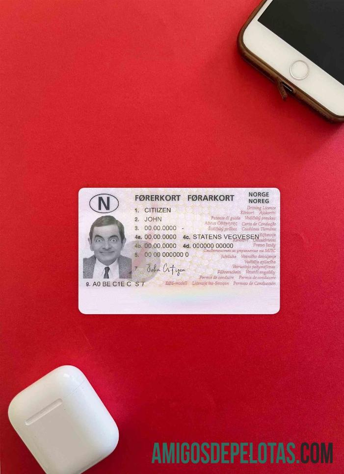 Berkualitas Norwegia Surat Izin Mengemudi templat, fully Dapat Diedit (2013 ΓÇô sekarang) tampilan foto depan
