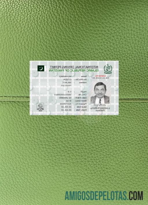 Pakistan international Surat Izin Mengemudi 2022 sekarang tampilan foto depan templat