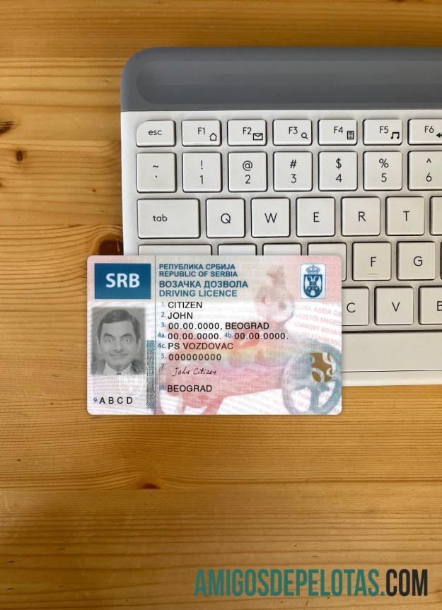 Serbia Surat Izin Mengemudi tampilan foto depan makering