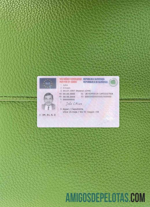 Slovenia Surat Izin Mengemudi tampilan foto depan pratinjau