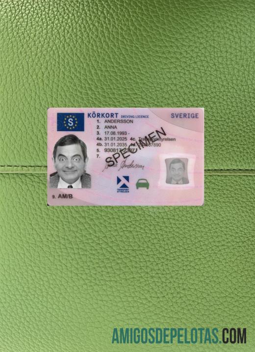 Swedia Surat Izin Mengemudi 2025 sekarang tampilan foto depan pratinjau