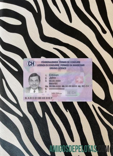 Swiss Surat Izin Mengemudi 2023 sekarang tampilan foto depan sampel