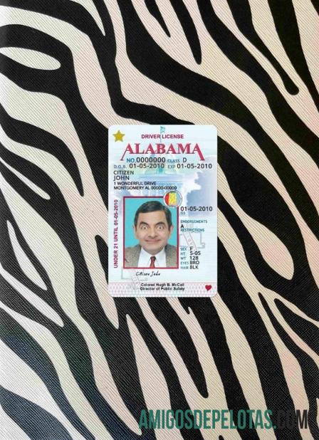 AS Alabama Surat Izin Mengemudi under 21 tampilan foto depan sampel