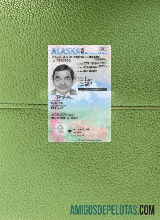 AS Alaska under 21 Surat Izin Mengemudi tampilan foto depan desain