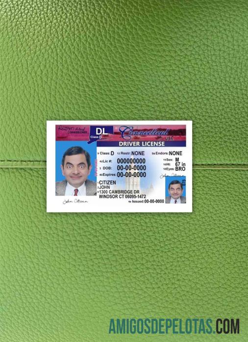 AS Connecticut Surat Izin Mengemudi versi 2 tampilan foto depan makering