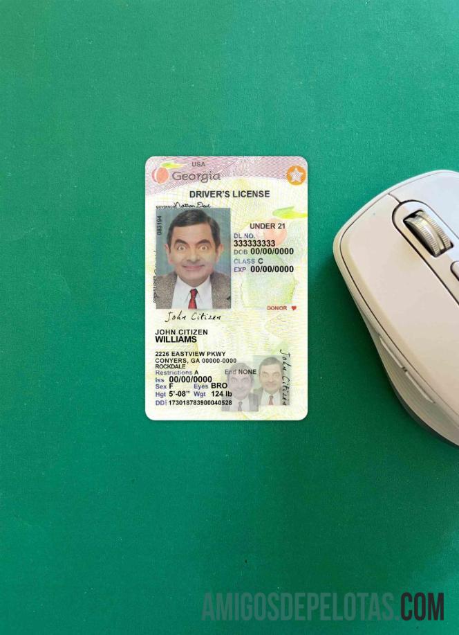 AS Georgia Surat Izin Mengemudi under 21 2017 2019 tampilan foto depan pratinjau