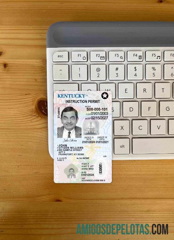 AS Kentucky Surat Izin Mengemudi under 21 tampilan foto depan desain