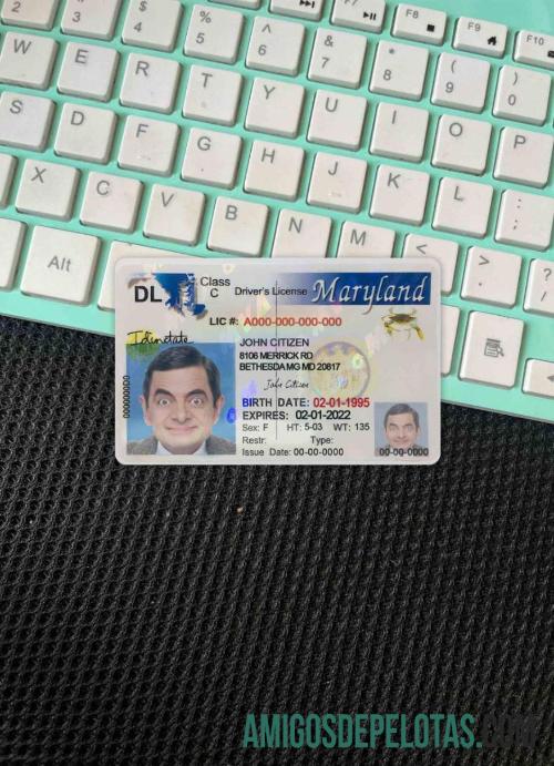 AS Maryland Surat Izin Mengemudi 2003 2016 tampilan foto depan sampel