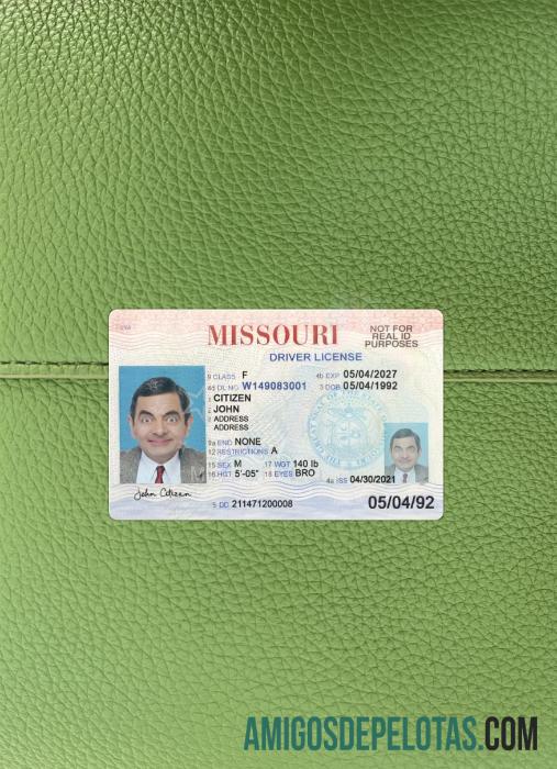 AS Missouri Surat Izin Mengemudi 2021 sekarang tampilan foto depan makering