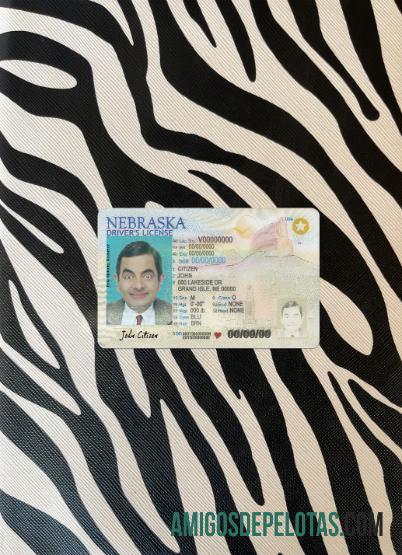AS Nebraska Baru Surat Izin Mengemudi tampilan foto depan pratinjau