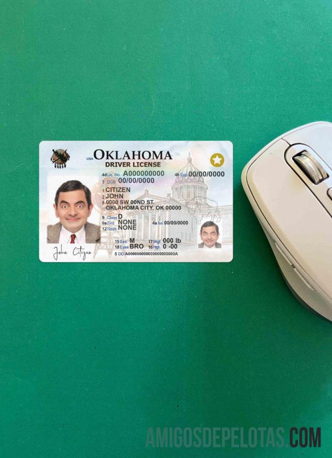 Dapat Diedit AS Oklahoma Surat Izin Mengemudi templat in PSD format, fully Dapat Diedit (2020 ΓÇô sekarang) tampilan foto depan