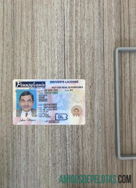 AS Pennsylvania Surat Izin Mengemudi 2024 sekarang tampilan foto depan templat