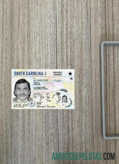 AS South Carolina Surat Izin Mengemudi 2025 sekarang tampilan foto depan pratinjau